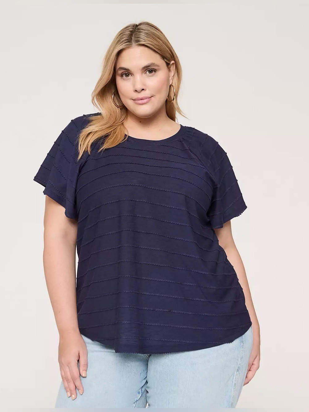 Lane Bryant Shirred Flutter Sleeve Blouse